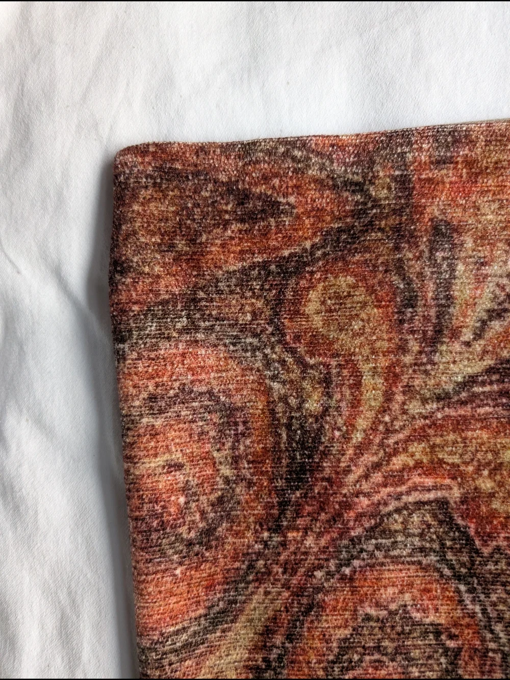 Pottery Barn Chenille Paisley Rectangular Pillow Cover Rust & Brown